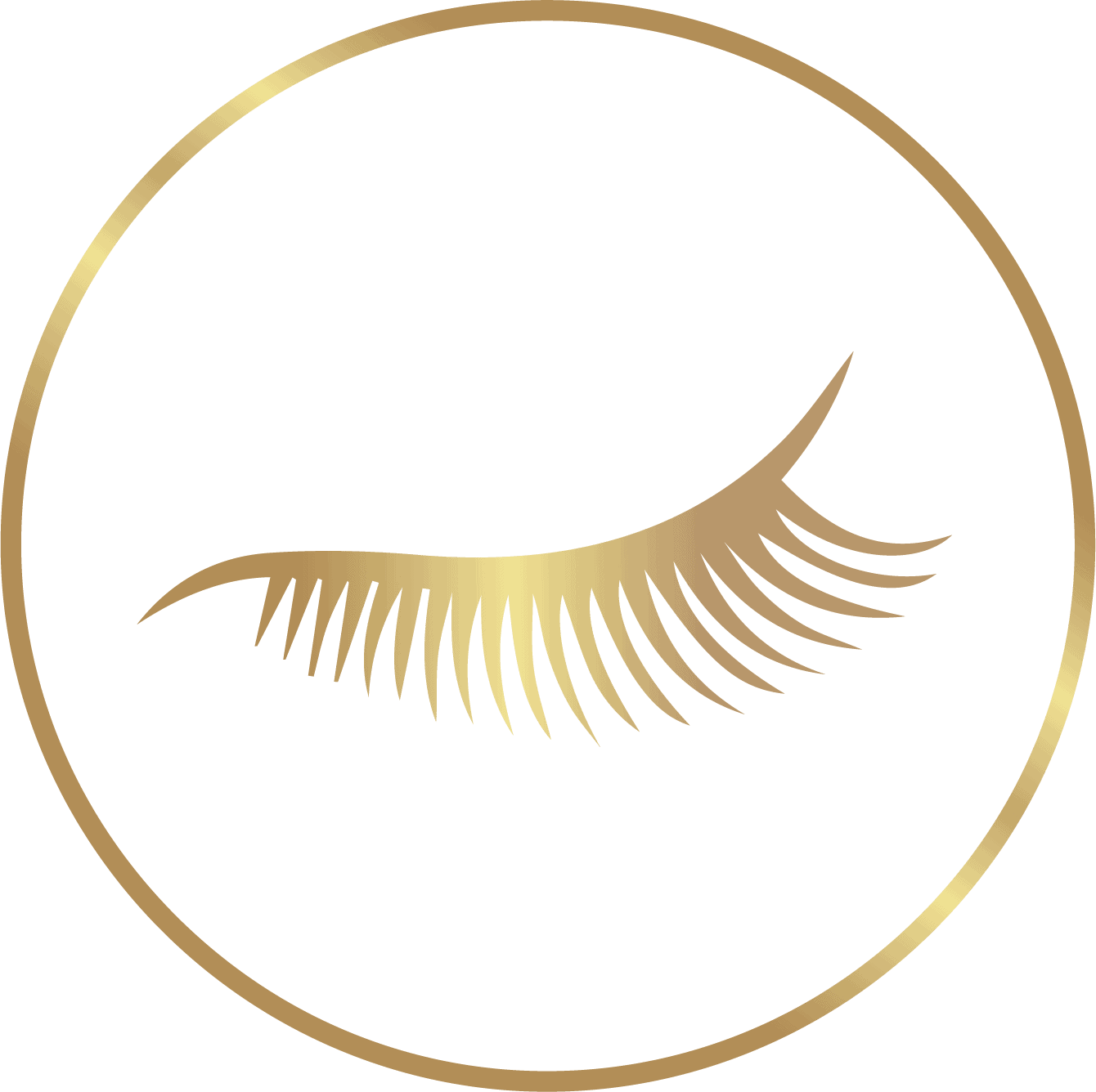 Elegant eyelash extension with gold accents at Zen Nail Lounge Upland.