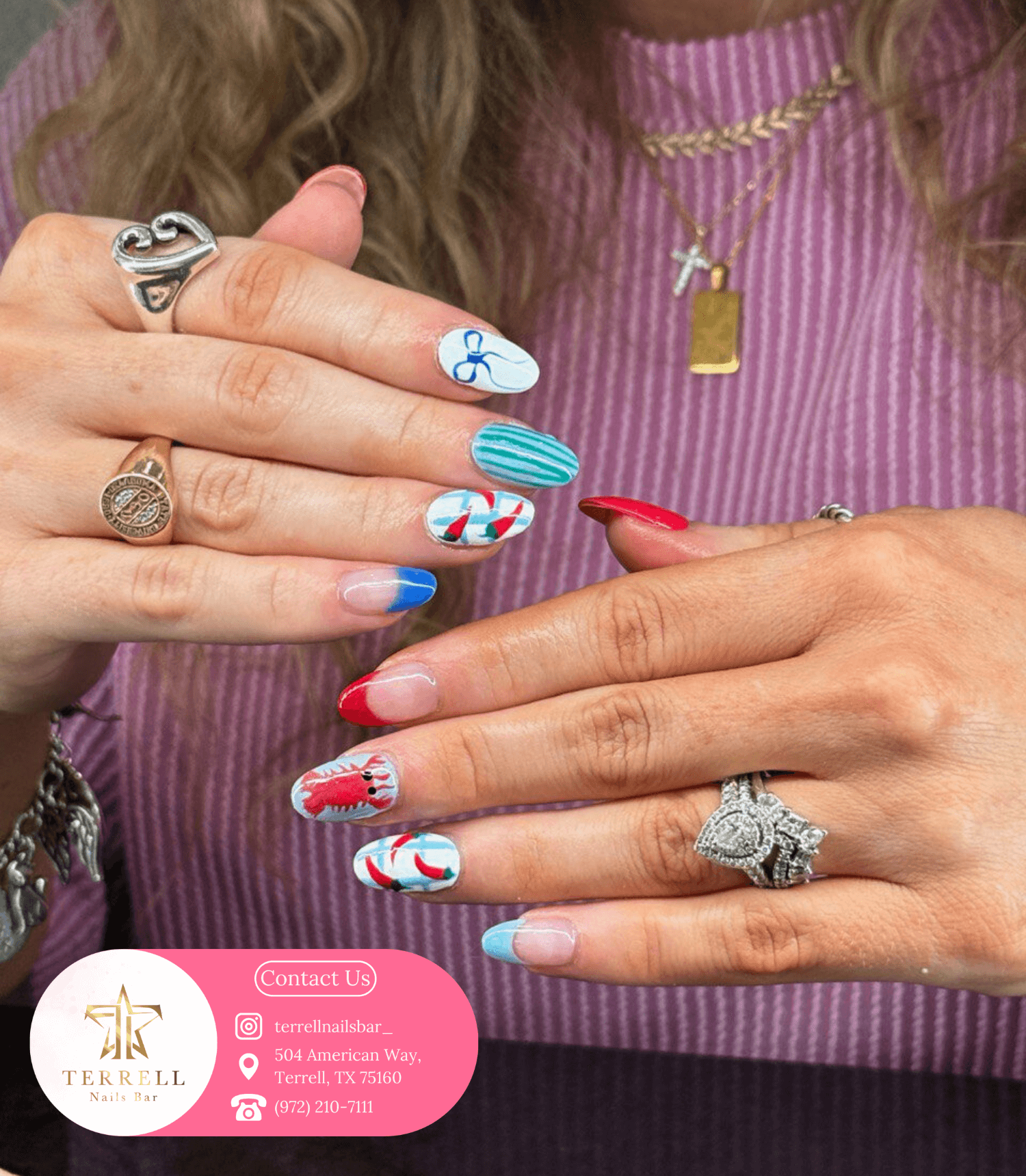 Get a professional full set of acrylic nails Terrell TX for a stunning and durable look.